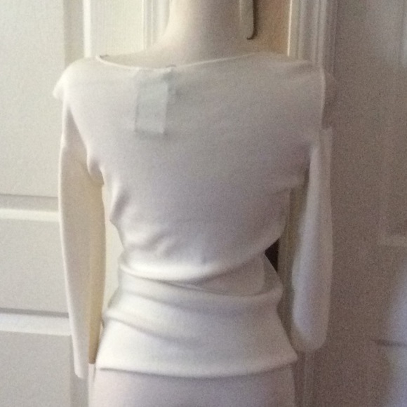 Venini Cream Long Sleeve Cutout Blouse - Picture 2 of 6